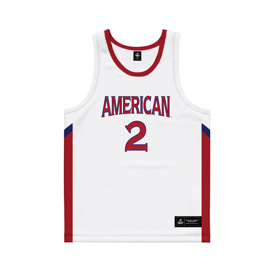 American - NCAA Women's Basketball : Ellie Pingree - White Basketball Jersey-0