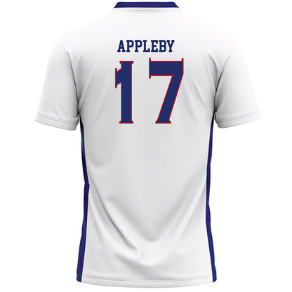 American - NCAA Women's Lacrosse : Lauren Appleby - White Lacrosse Jersey -1