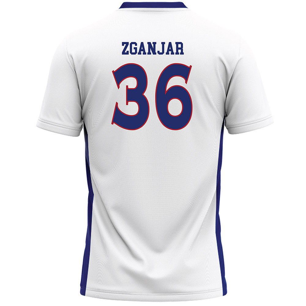 American - NCAA Women's Lacrosse : Mia Zganjar - White Lacrosse Jersey -1