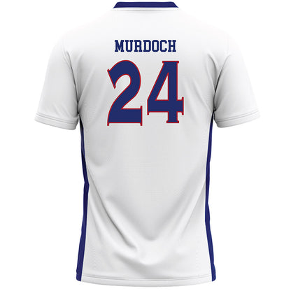 American - NCAA Women's Lacrosse : Reagan Murdoch - White Lacrosse Jersey -1