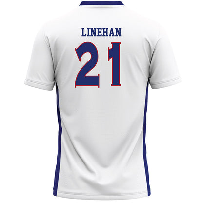 American - NCAA Women's Lacrosse : Kellie Linehan - White Lacrosse Jersey -1