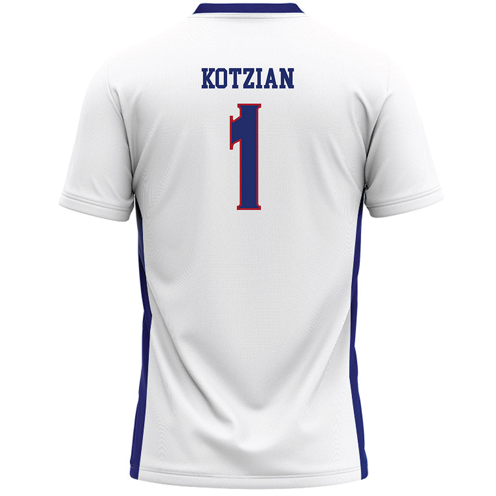 American - NCAA Women's Lacrosse : Adria Kotzian - White Lacrosse Jersey -1