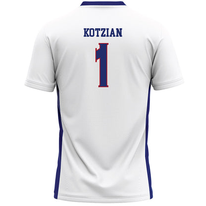 American - NCAA Women's Lacrosse : Adria Kotzian - White Lacrosse Jersey -1