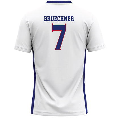American - NCAA Women's Lacrosse : Kate Bruechner - White Lacrosse Jersey -1