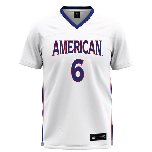 American - NCAA Women's Lacrosse : Aine Powers - White Lacrosse Jersey -0
