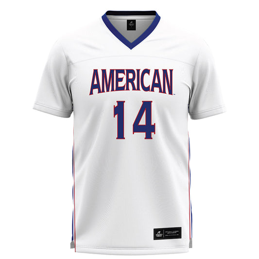 American - NCAA Women's Lacrosse : Rayah Johnson - White Lacrosse Jersey -0