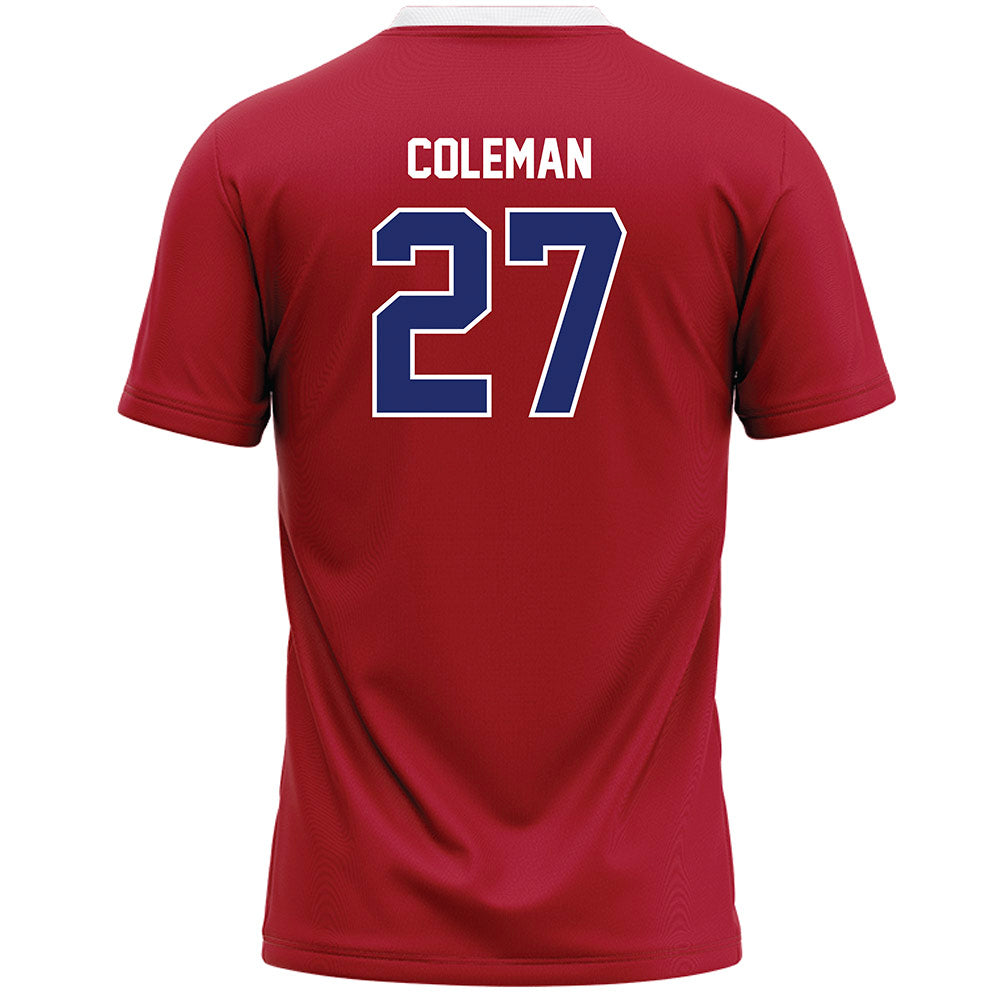 American - NCAA Women's Lacrosse : Peyton Coleman - Red Lacrosse Jersey -1