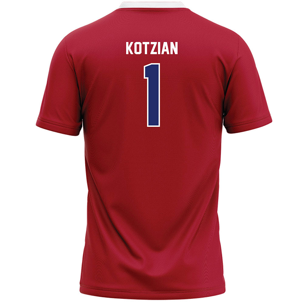 American - NCAA Women's Lacrosse : Adria Kotzian - Red Lacrosse Jersey -1