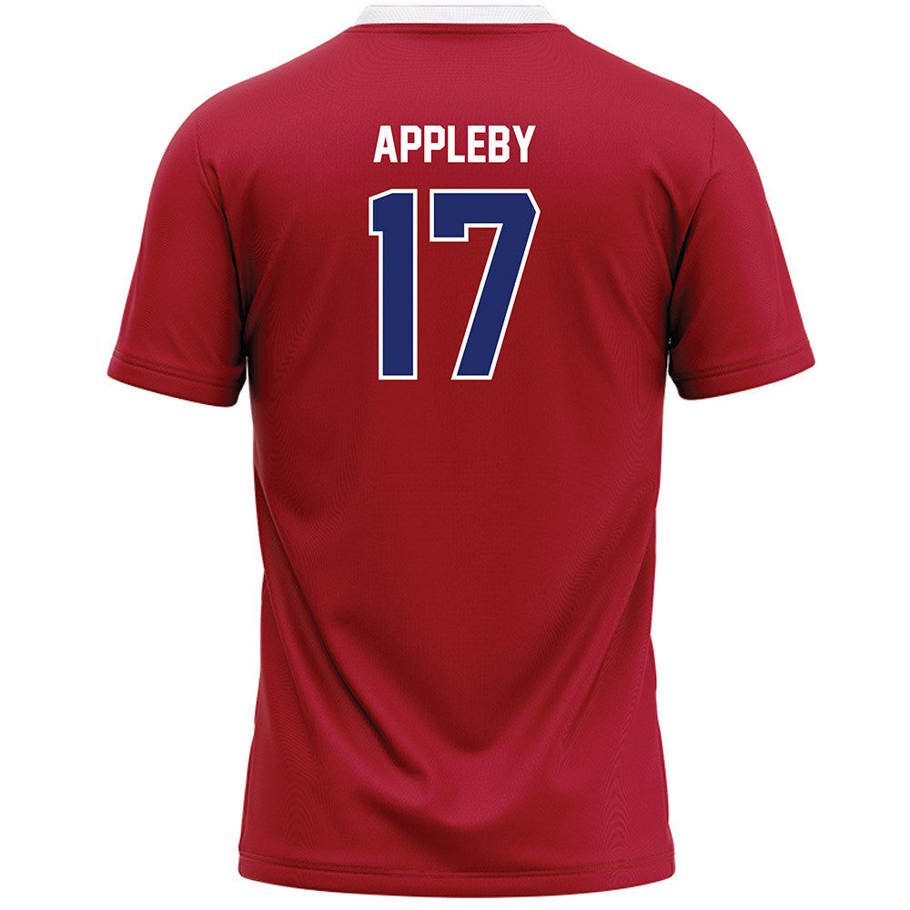 American - NCAA Women's Lacrosse : Lauren Appleby - Red Lacrosse Jersey -1