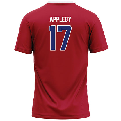 American - NCAA Women's Lacrosse : Lauren Appleby - Red Lacrosse Jersey -1