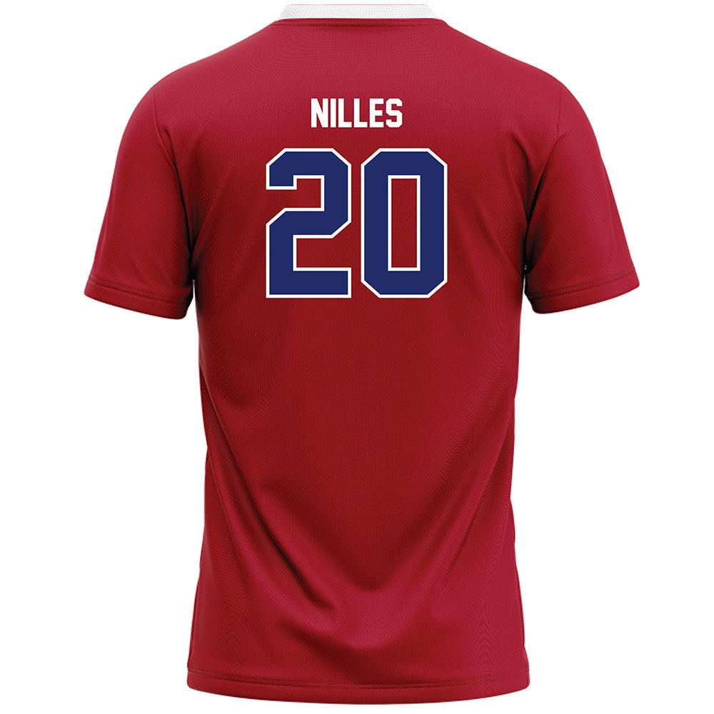 American - NCAA Women's Lacrosse : Alyssa Nilles - Red Lacrosse Jersey -1