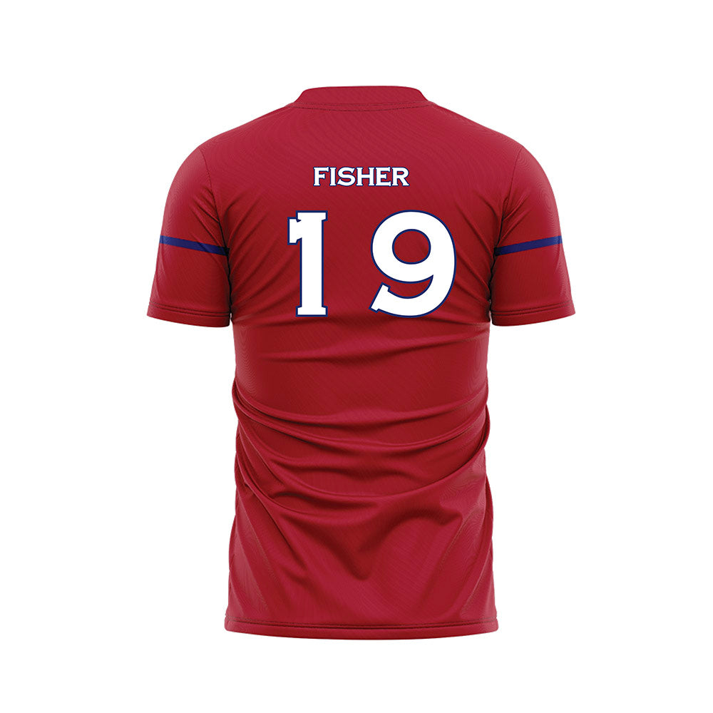 American - NCAA Women's Soccer : Eliza Fisher - Red Soccer Jersey-1
