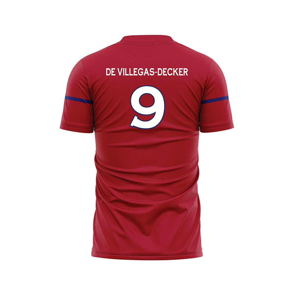 American - NCAA Women's Soccer : Mia De Villegas-Decker - Red Soccer Jersey-1