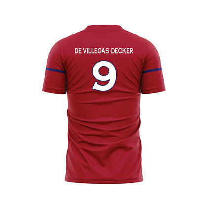 American - NCAA Women's Soccer : Mia De Villegas-Decker - Red Soccer Jersey-1