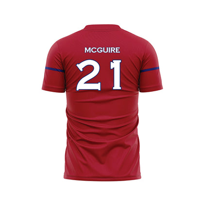 American - NCAA Women's Soccer : Jennifer McGuire - Red Soccer Jersey-1