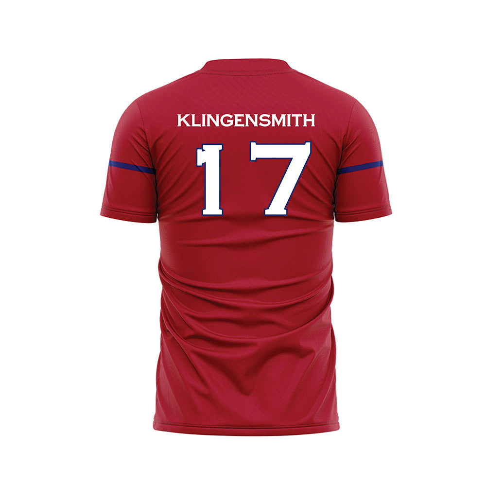 American - NCAA Women's Soccer : Avery Klingensmith - Red Soccer Jersey-1