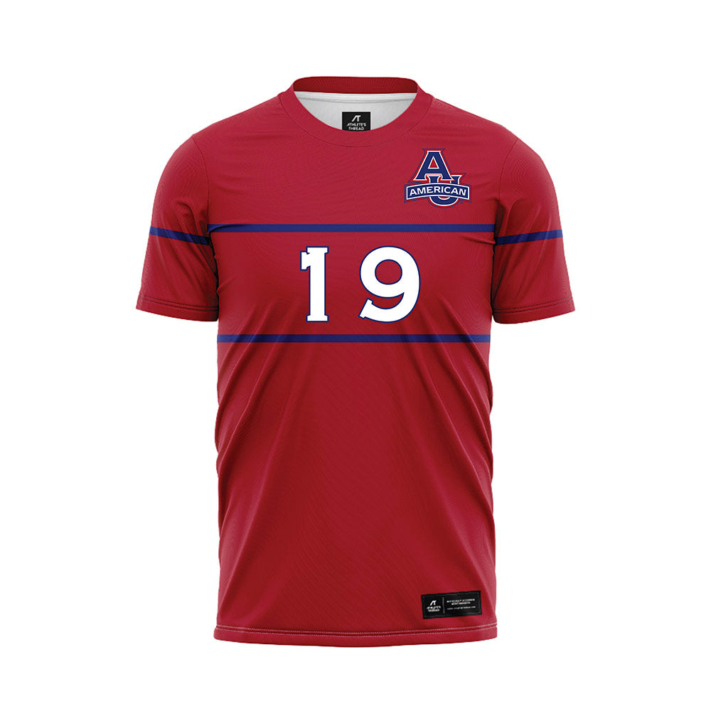 American - NCAA Women's Soccer : Eliza Fisher - Red Soccer Jersey-0