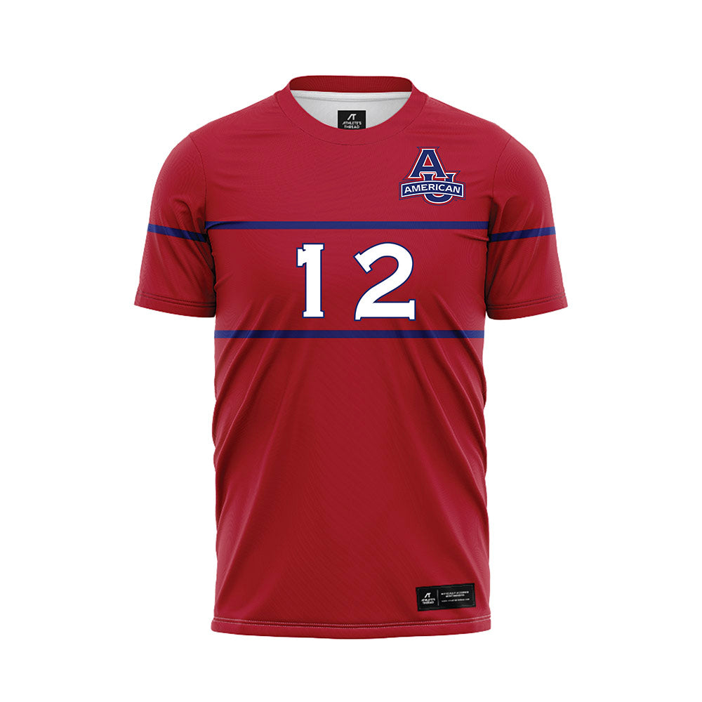 American - NCAA Women's Soccer : Bella Vozar - Red Soccer Jersey-0