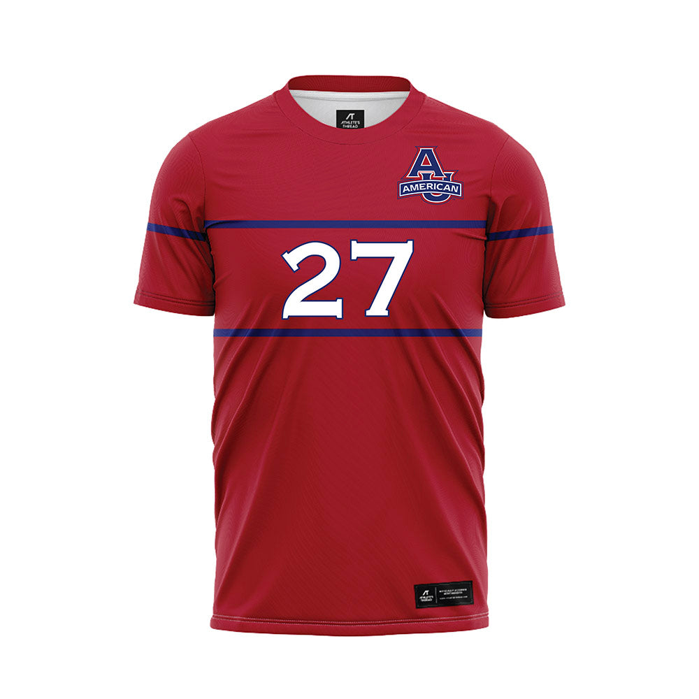 American - NCAA Women's Soccer : Lauren Bullock - Red Soccer Jersey-0