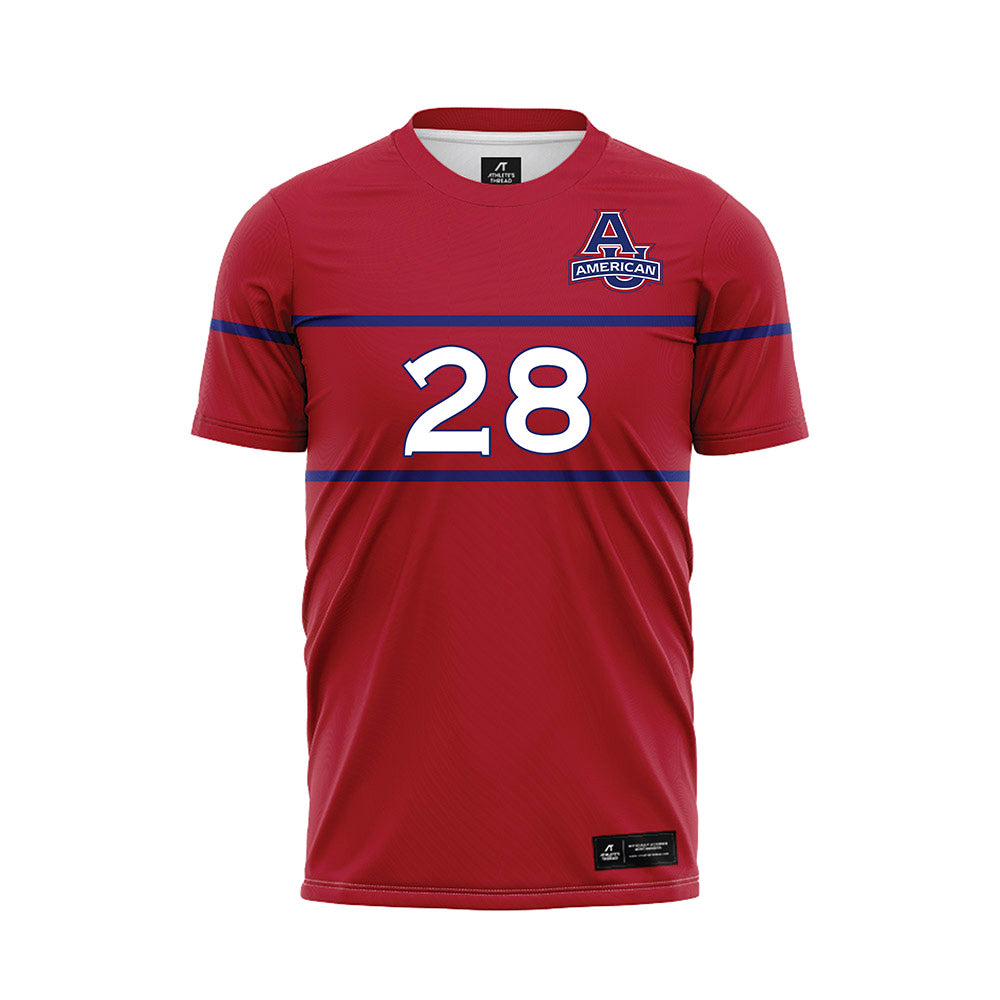American - NCAA Women's Soccer : Isabella Miller - Red Soccer Jersey-0