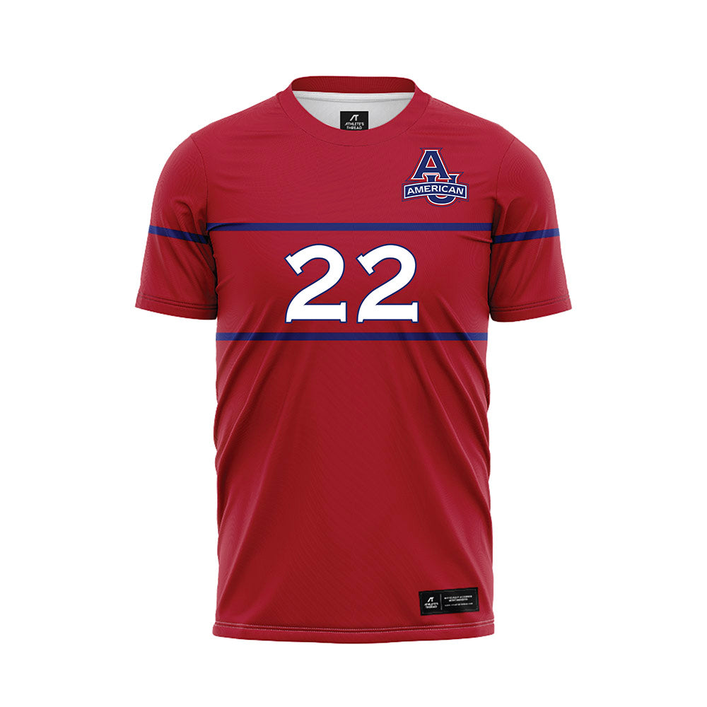 American - NCAA Women's Soccer : Sanai Banya - Red Soccer Jersey-0