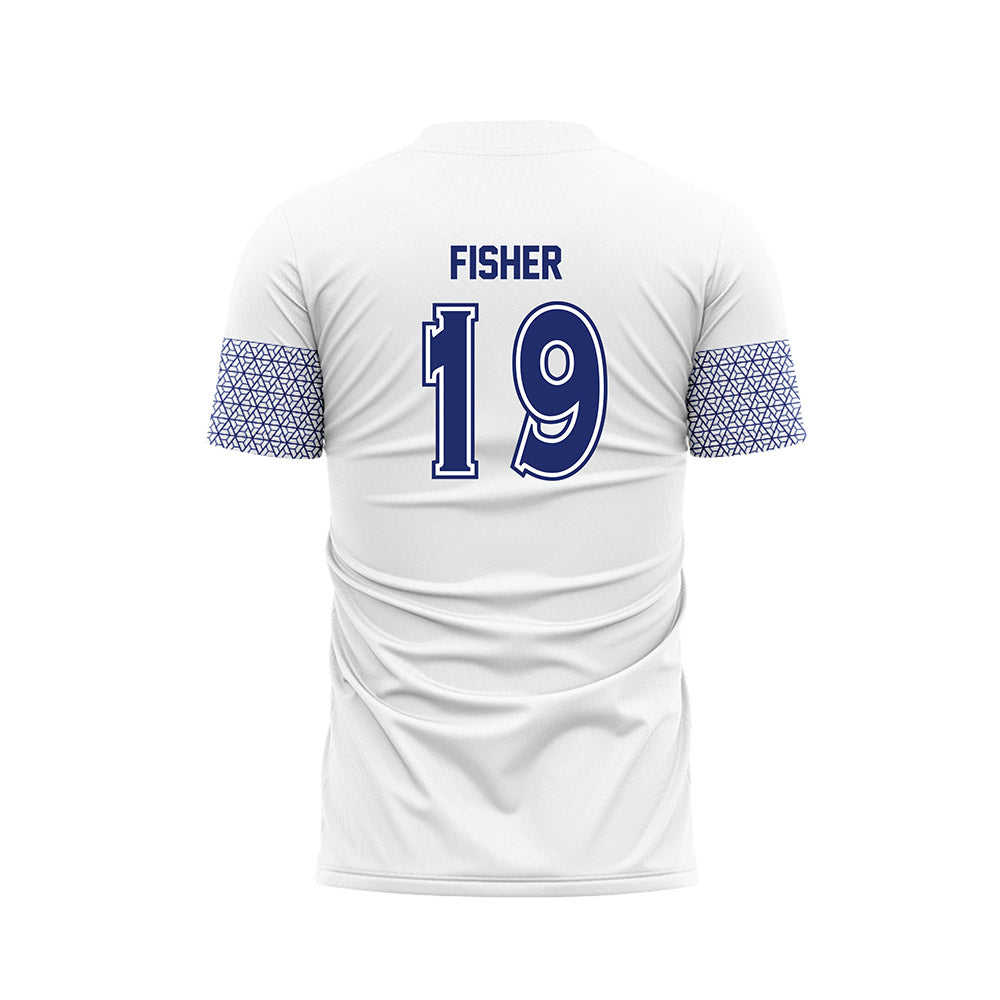 American - NCAA Women's Soccer : Eliza Fisher - White Soccer Jersey-1