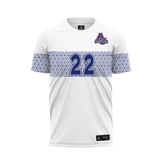 American - NCAA Women's Soccer : Sanai Banya - White Soccer Jersey-0