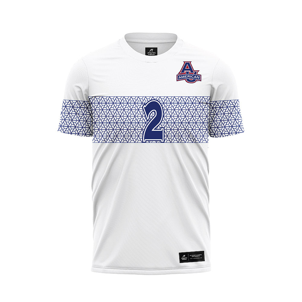 American - NCAA Women's Soccer : Morissa Lambert - White Soccer Jersey-0