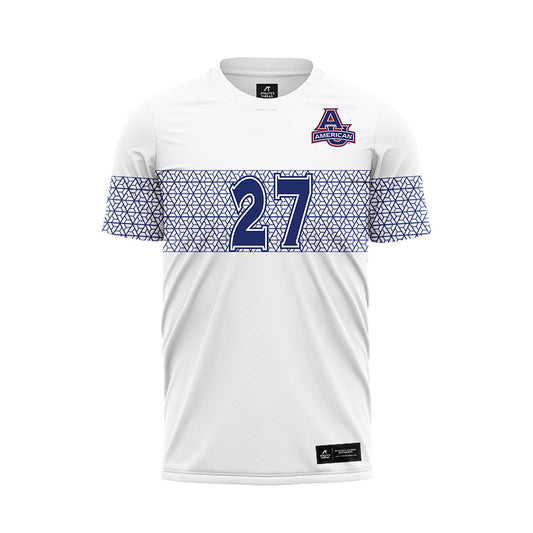 American - NCAA Women's Soccer : Lauren Bullock - White Soccer Jersey-0