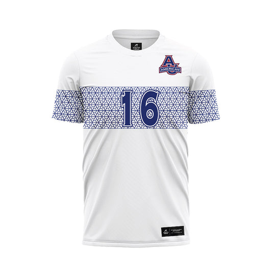 American - NCAA Women's Soccer : Nariah Goldman - White Soccer Jersey-0