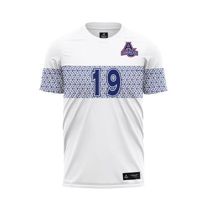 American - NCAA Women's Soccer : Eliza Fisher - White Soccer Jersey-0