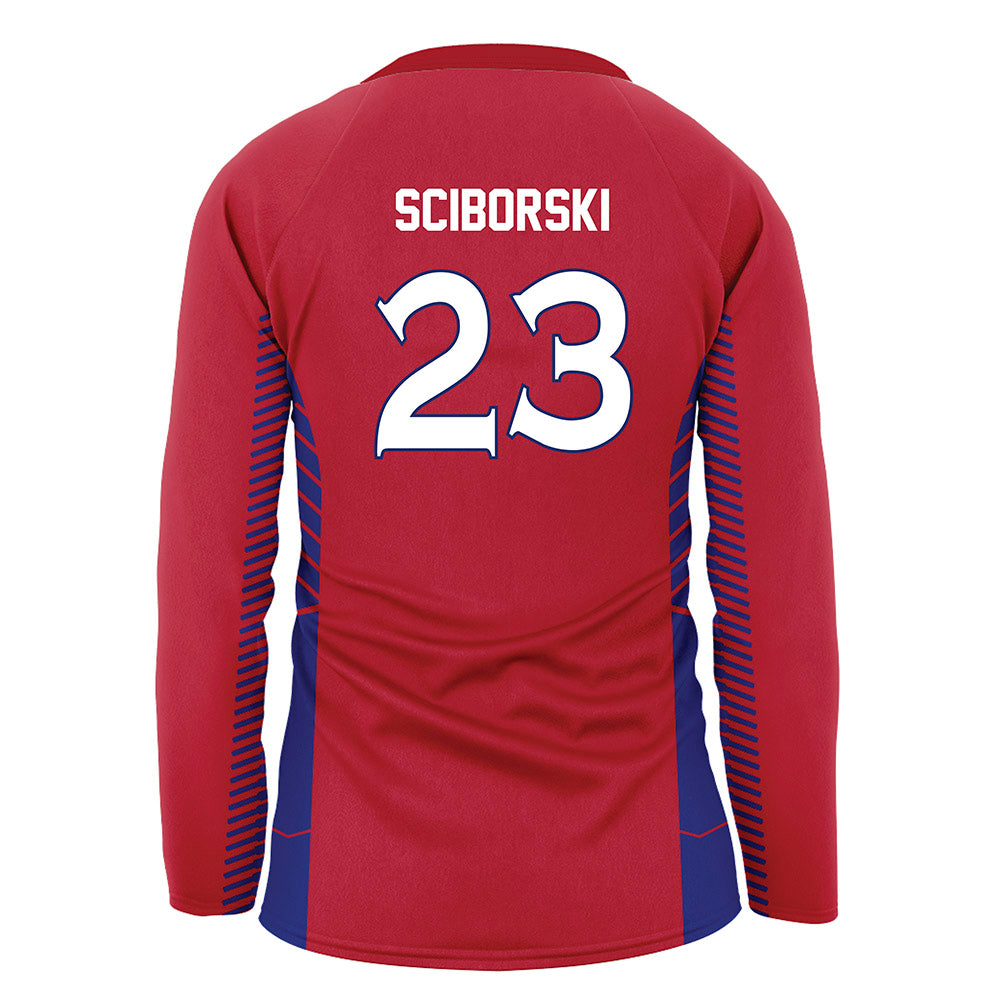 American - NCAA Women's Volleyball : Carly Sciborski - Red Volleyball Jersey-1