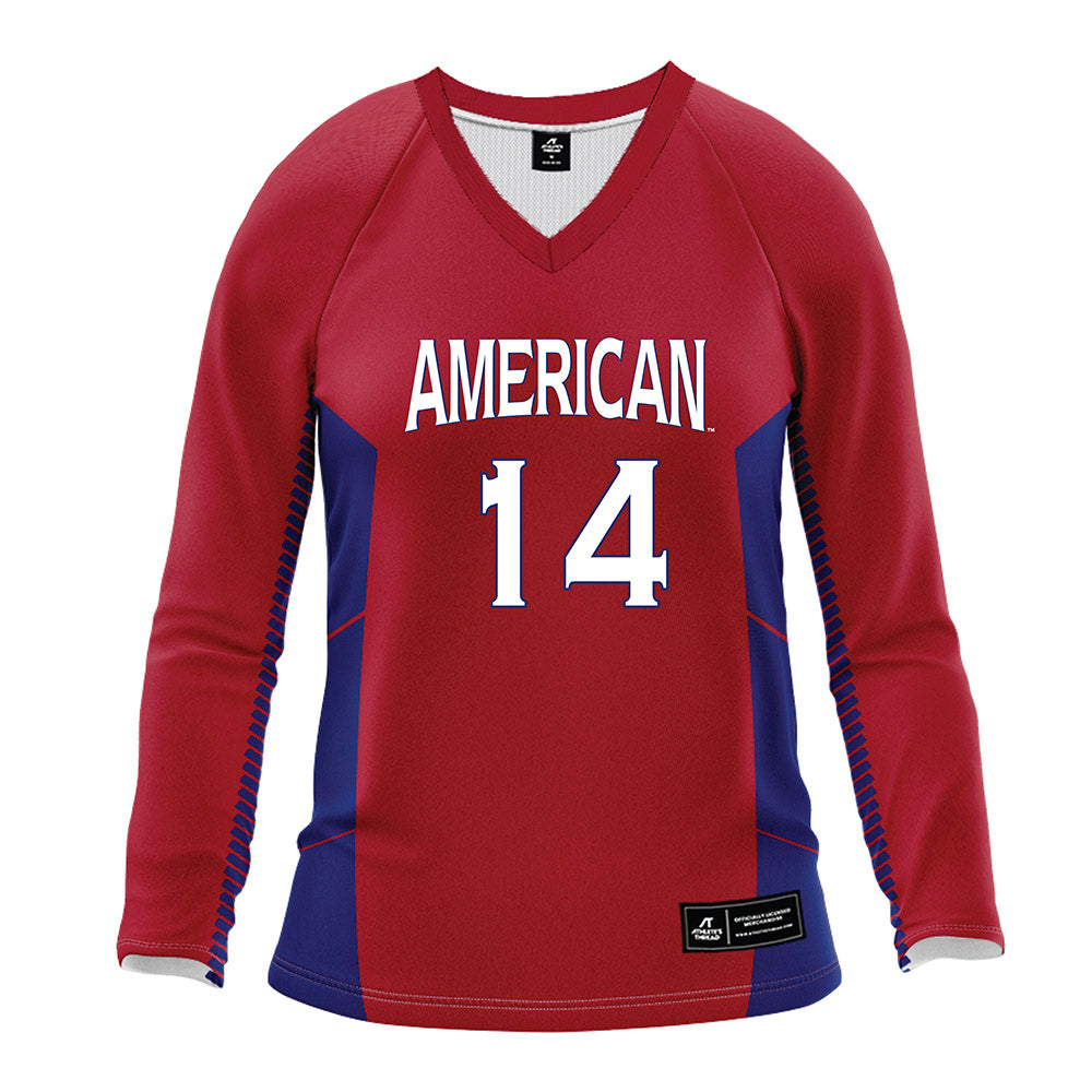 American - NCAA Women's Volleyball : Elise Sterling - Red Volleyball Jersey-0
