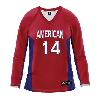 American - NCAA Women's Volleyball : Elise Sterling - Red Volleyball Jersey-0