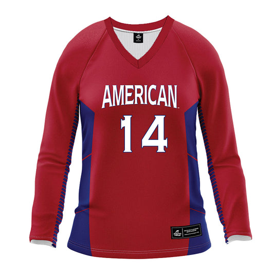 American - NCAA Women's Volleyball : Elise Sterling - Red Volleyball Jersey-0