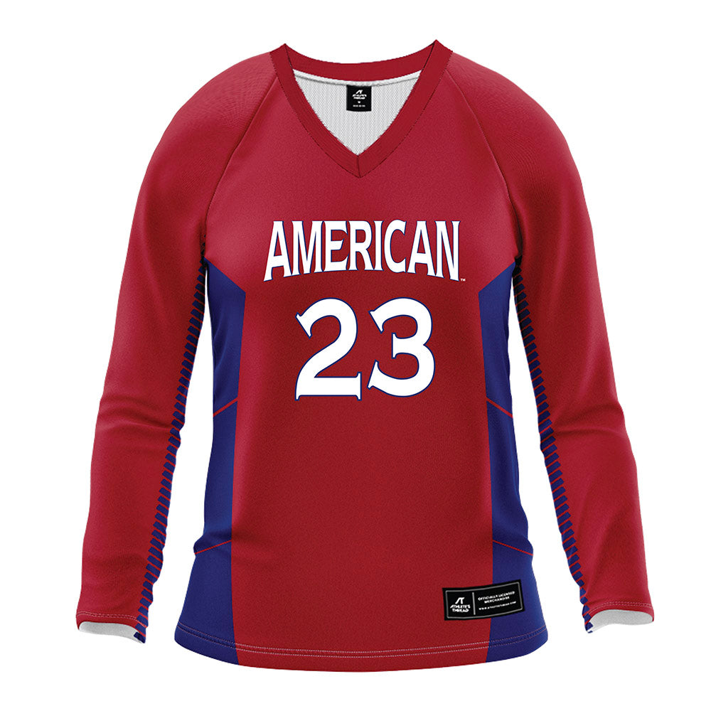 American - NCAA Women's Volleyball : Carly Sciborski - Red Volleyball Jersey-0