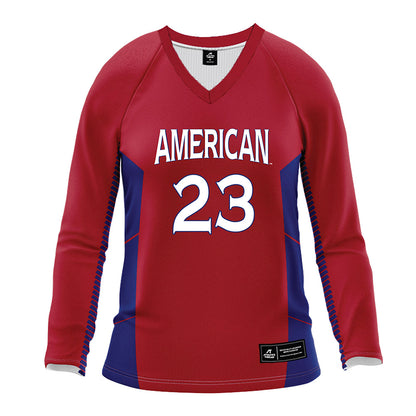 American - NCAA Women's Volleyball : Carly Sciborski - Red Volleyball Jersey-0