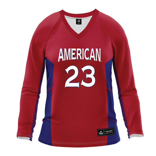 American - NCAA Women's Volleyball : Carly Sciborski - Red Volleyball Jersey-0