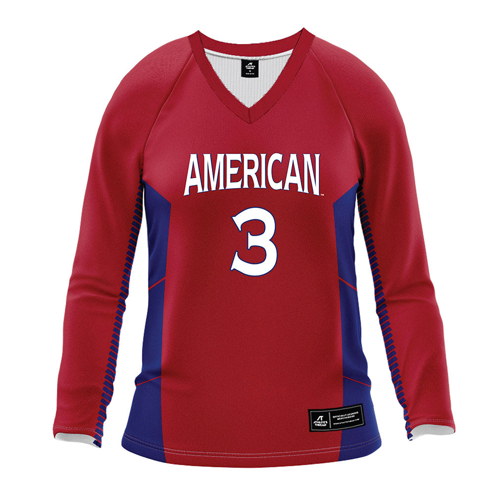 American - NCAA Women's Volleyball : Isabella Marrero - Red Volleyball Jersey-0