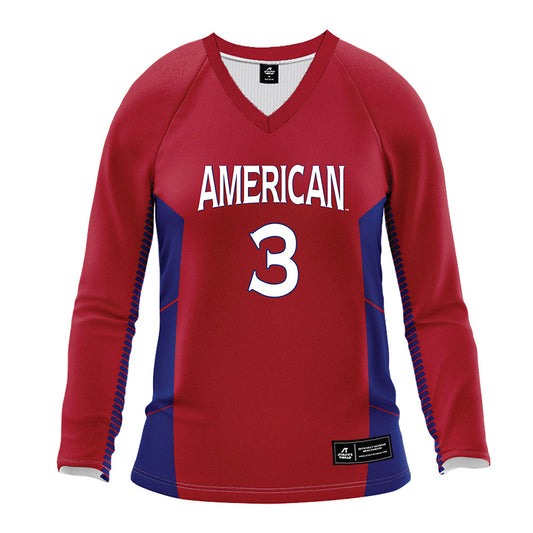 American - NCAA Women's Volleyball : Isabella Marrero - Red Volleyball Jersey-0