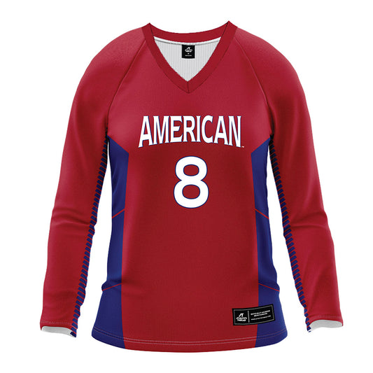 American - NCAA Women's Volleyball : Sophia Nagy - Red Volleyball Jersey-0