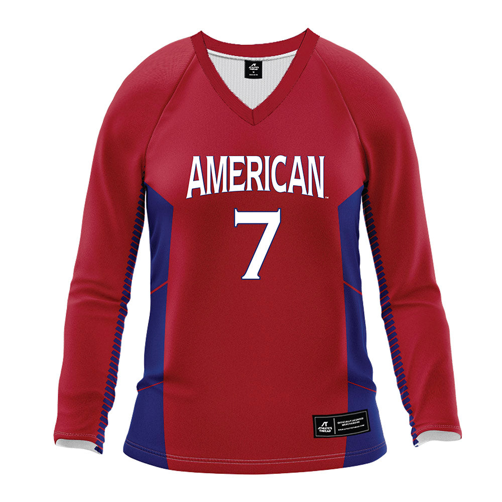 American - NCAA Women's Volleyball : Maddy Stewart - Red Volleyball Jersey-0