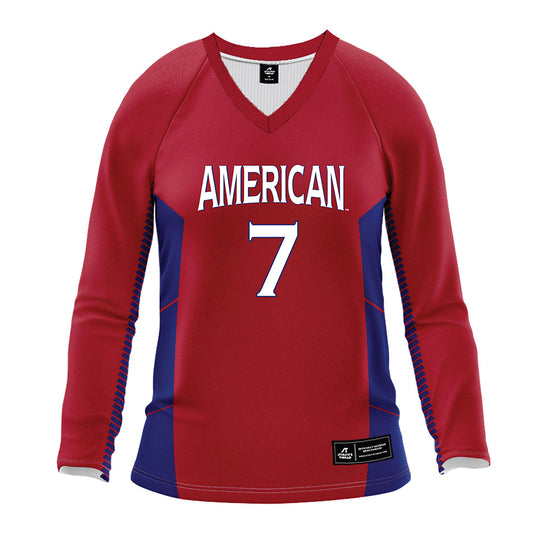American - NCAA Women's Volleyball : Maddy Stewart - Red Volleyball Jersey-0