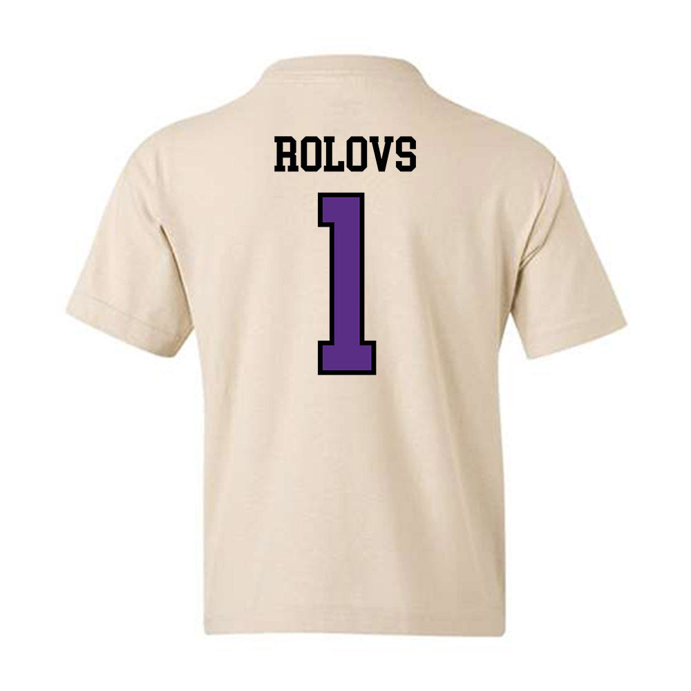 NU - NCAA Men's Ice Hockey : Deivs Rolovs - Youth T-Shirt-1