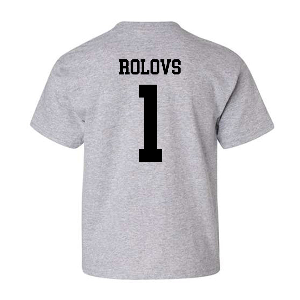 NU - NCAA Men's Ice Hockey : Deivs Rolovs - Youth T-Shirt-1