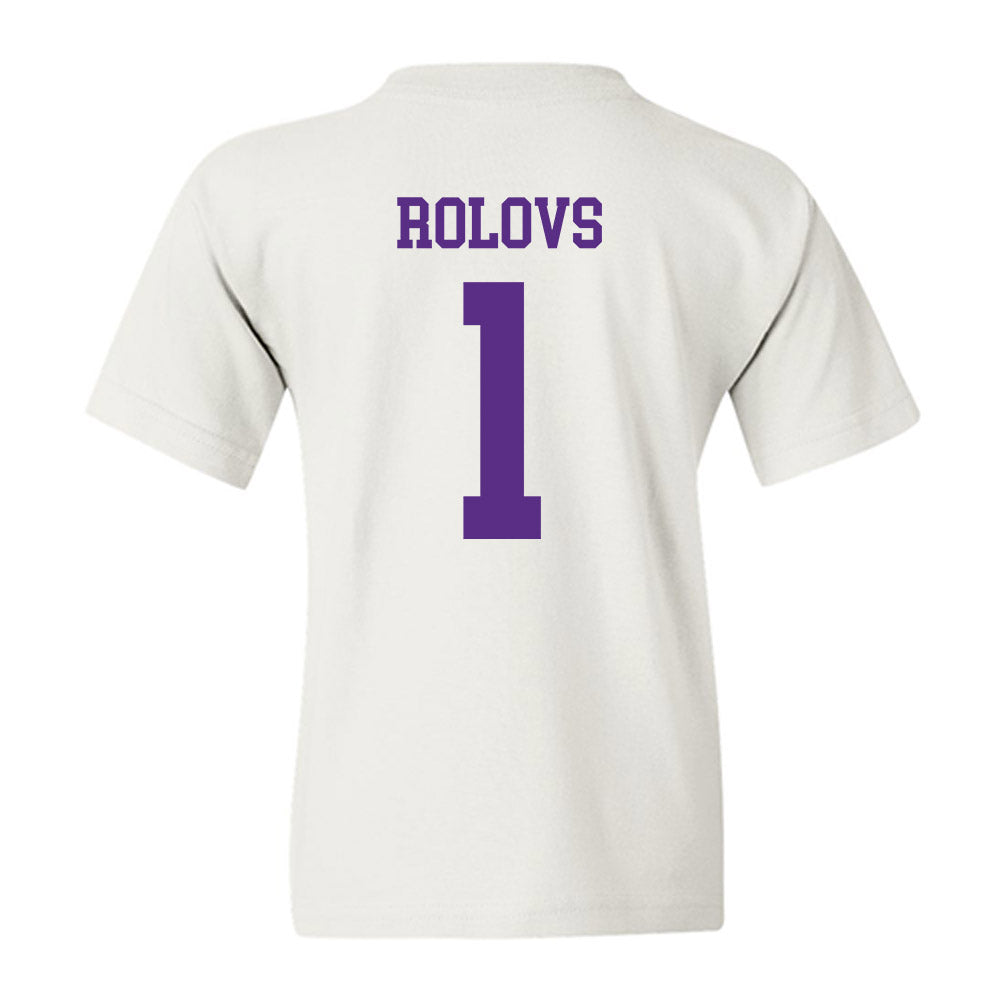 NU - NCAA Men's Ice Hockey : Deivs Rolovs - Youth T-Shirt-1