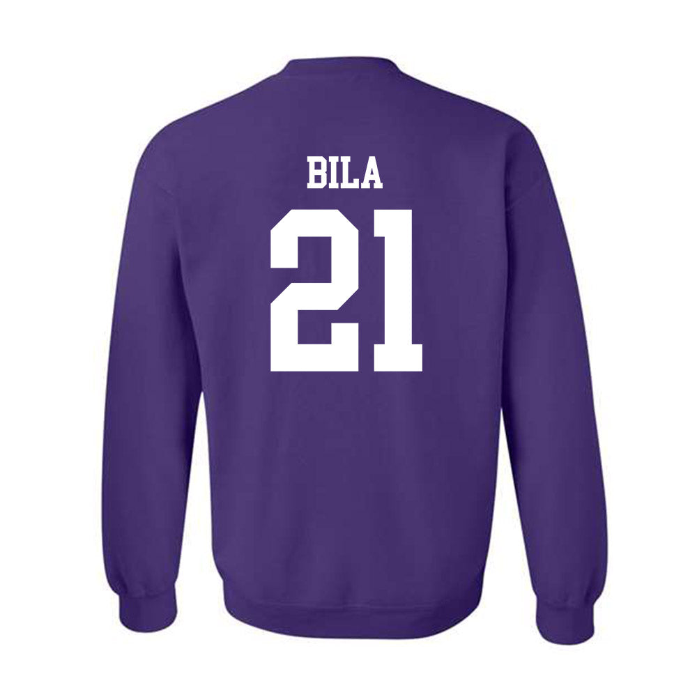 NU - NCAA Women's Basketball : Jisca Bila - Crewneck Sweatshirt-1