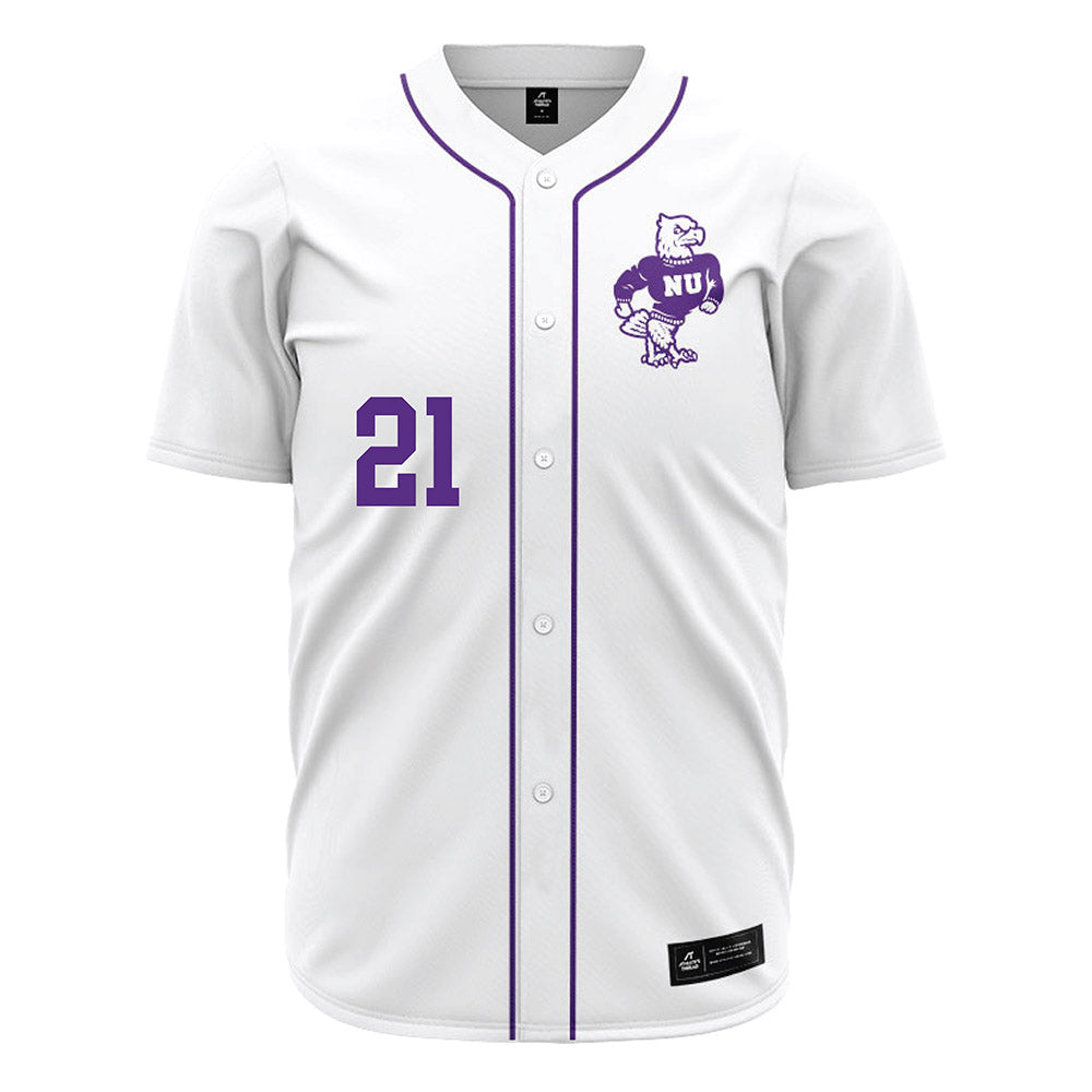 NU - NCAA Baseball : Tyler Vivacqua - White Jersey-0