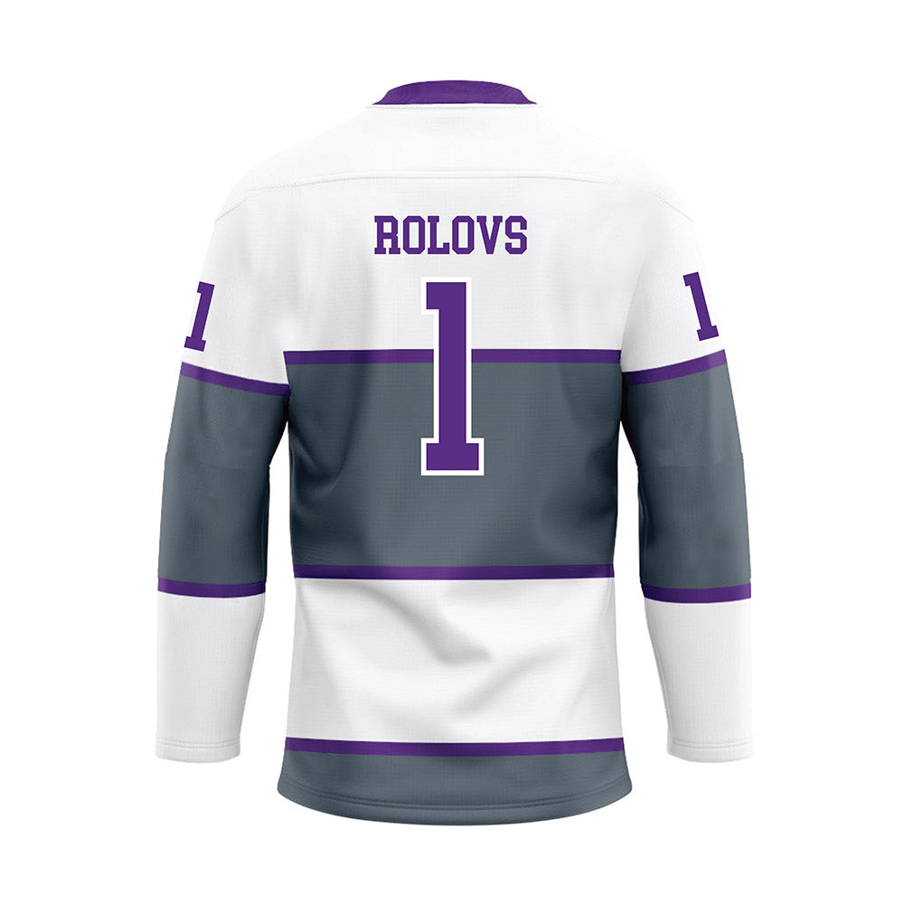 NU - NCAA Men's Ice Hockey : Deivs Rolovs - Hockey Jersey-1