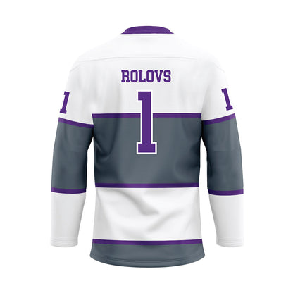 NU - NCAA Men's Ice Hockey : Deivs Rolovs - Hockey Jersey-1